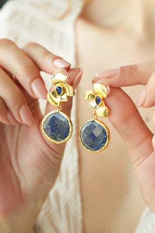 Oorbellen - Lapis Lazuli en Zirkonia’s