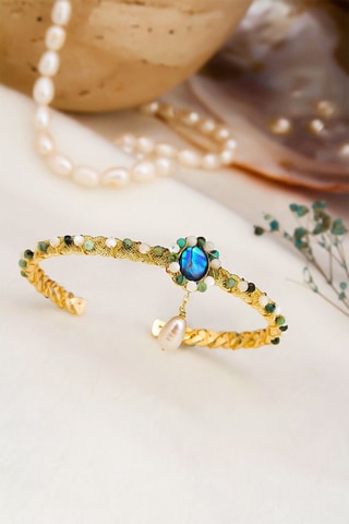 Armband Amazonieten en Cultivéparels