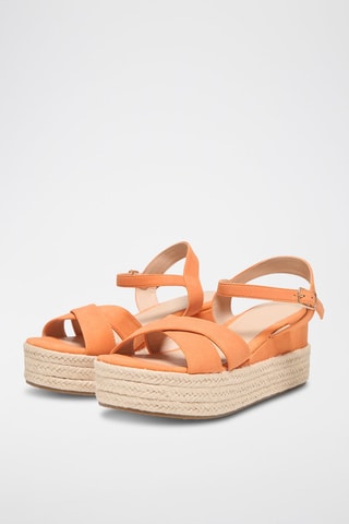Sandales compensées - Orange