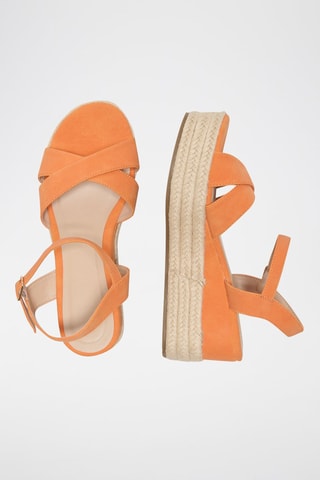 Sandales compensées - Orange
