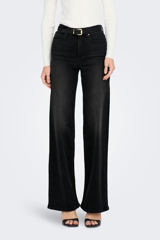 Jean wide legs en coton biologique - Noir