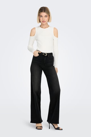 Jean wide legs en coton biologique - Noir