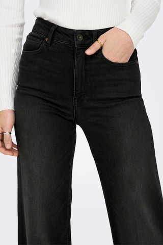 Jean wide legs en coton biologique - Noir