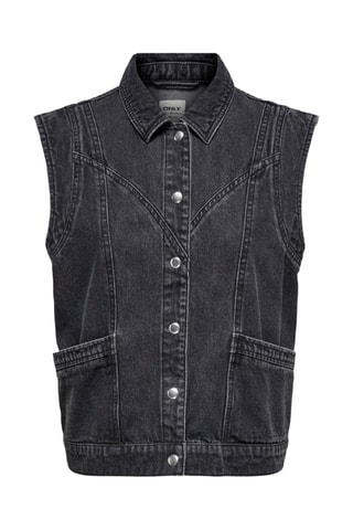 Veste sans manches en jean - Noir