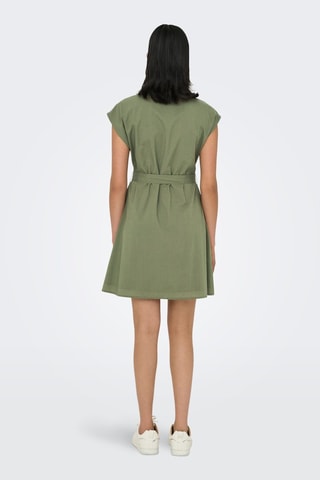 Robe chemise regular en coton biologique - Vert kaki
