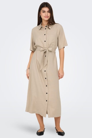 Robe chemise en lin - Beige