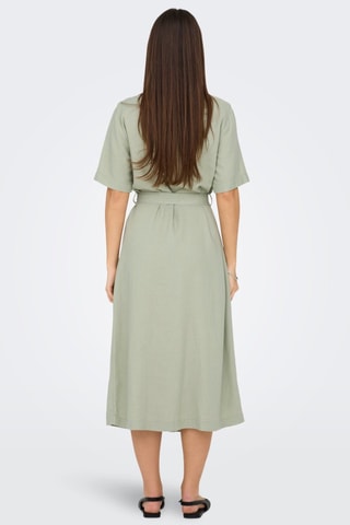 Robe chemise en lin - Kaki