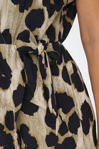 Robe portefeuille - Beige et noir