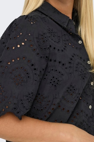 Chemisier en broderie anglaise - Noir