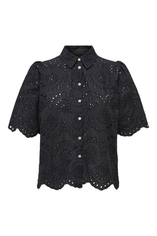 Chemisier en broderie anglaise - Noir
