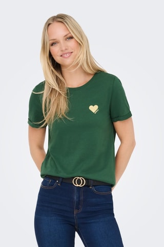 T-shirt regular en coton biologique - Vert foncé