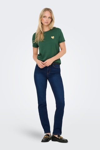 T-shirt regular en coton biologique - Vert foncé