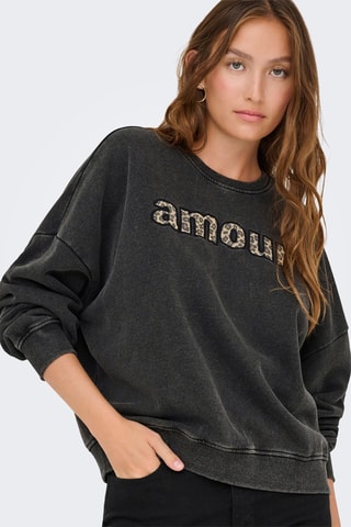 Sweat regular à capuche en coton biologique - Noir