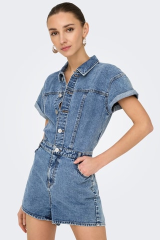Combishort en jean - Bleu