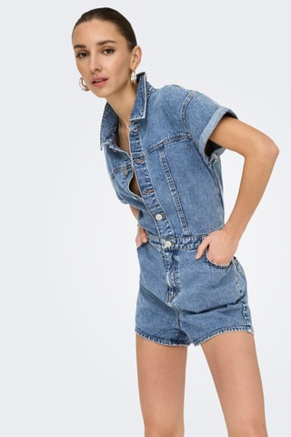 Combishort en jean - Bleu