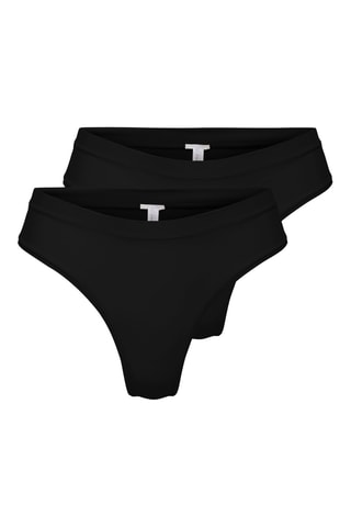 2 strings en coton biologique - Noir