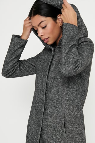 Manteau à capuche - Gris foncé chiné