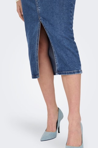 Jupe midi taille haute - Bleu