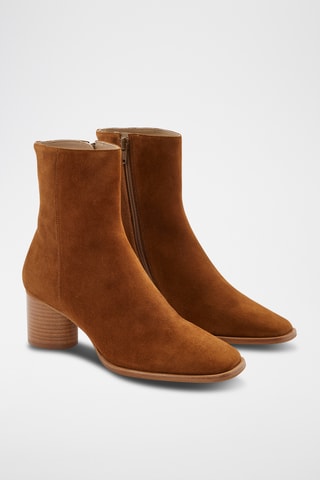 Bottines en cuir de veau nubuck Keliana - Marron