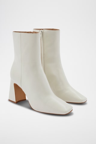 Bottines en cuir de veau Kiyana - Ecru