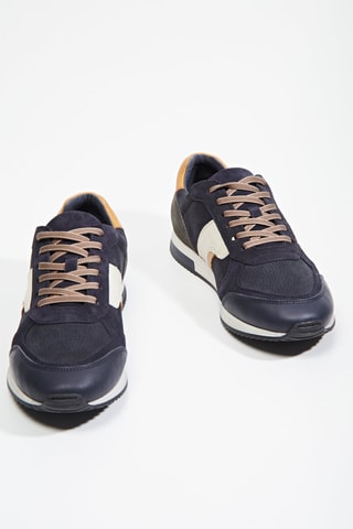 Baskets en cuir Carpazo  - Bleu marine
