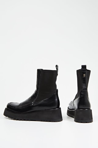 Bottines compensées en cuir Kanopée - Noir