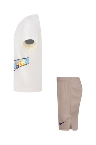 T-shirt et short - Blanc et beige - Nike