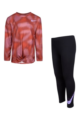 T-shirt tie and dye et legging Rouge et noir - Nike