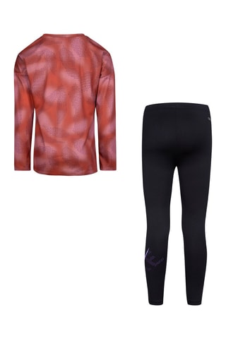 T-shirt tie and dye et legging Rouge et noir - Nike