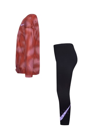 T-shirt tie and dye et legging Rouge et noir - Nike
