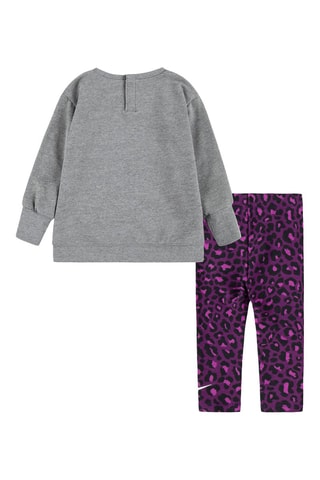 Sweat et legging Gris clair chiné et violet - Nike