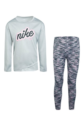 T-shirt et legging Gris clair et noir chiné - Nike