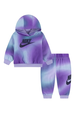 Sweat à capuche et pantalon tie and dye - Violet et bleu clair - Nike