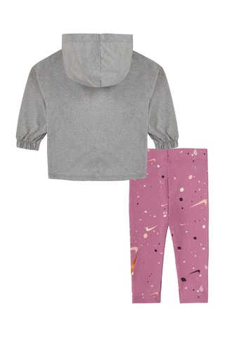 Sweat à capuche et legging Gris clair chiné et vieux rose - Nike