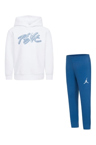 Sweat à capuche et pantalon Jordan Flight - Blanc et bleu cobalt - Jordan