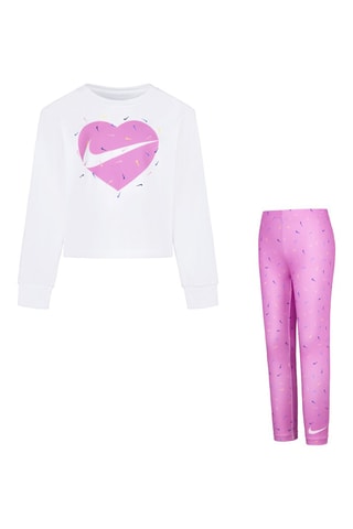 Sweat et legging Blanc et mauve - Nike