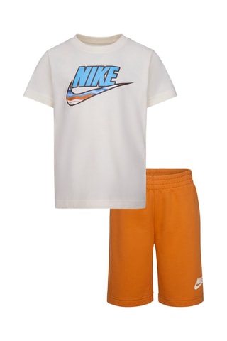 T-shirt et short - Blanc et orange - Nike