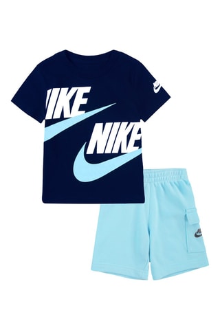 T-shirt et short - Bleu marine et ciel - Nike