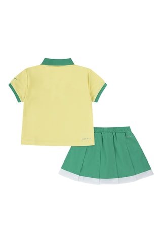 Polo et jupe plissée - Vert et jaune