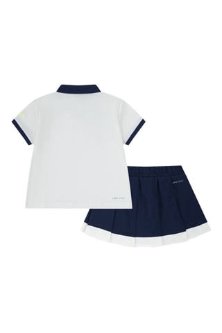 Polo et jupe plissée - Bleu marine et blanc