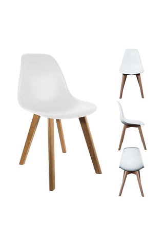 2 Beukenhouten Stoelen Scandinavisch Design - Wit