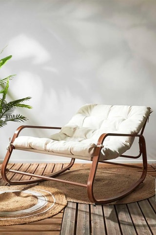Schommelstoel Miami 
Beige en Naturel