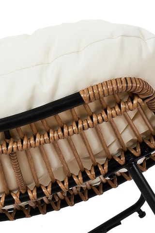 Schommelstoel Tulum - Beige en houtimitatie