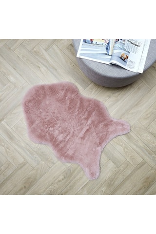 Vloerkleed van Imitatiebont Roze - 60 x 90 cm