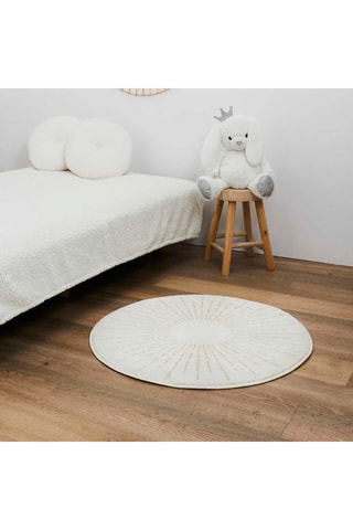 Vloerkleed Soleil Crèmekleurig en Goudkleurig - 80 cm