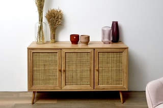 Dressoir 3 Deuren Bali Houtimitatie en Naturel