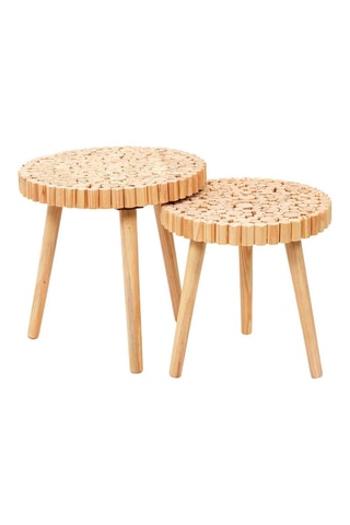 2 Bijzettafels Rondin 
Naturel
