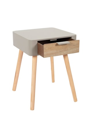 Nachtkastje Taupe en Naturel