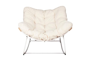 Fauteuil Odin 
Houtimitatie en Wit