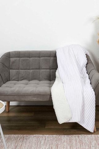 Plaid Sherpa Crèmekleurig en Wit